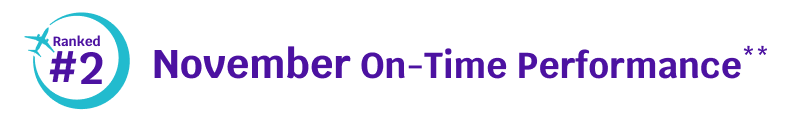 Ranked #2 November On-Time Performance**